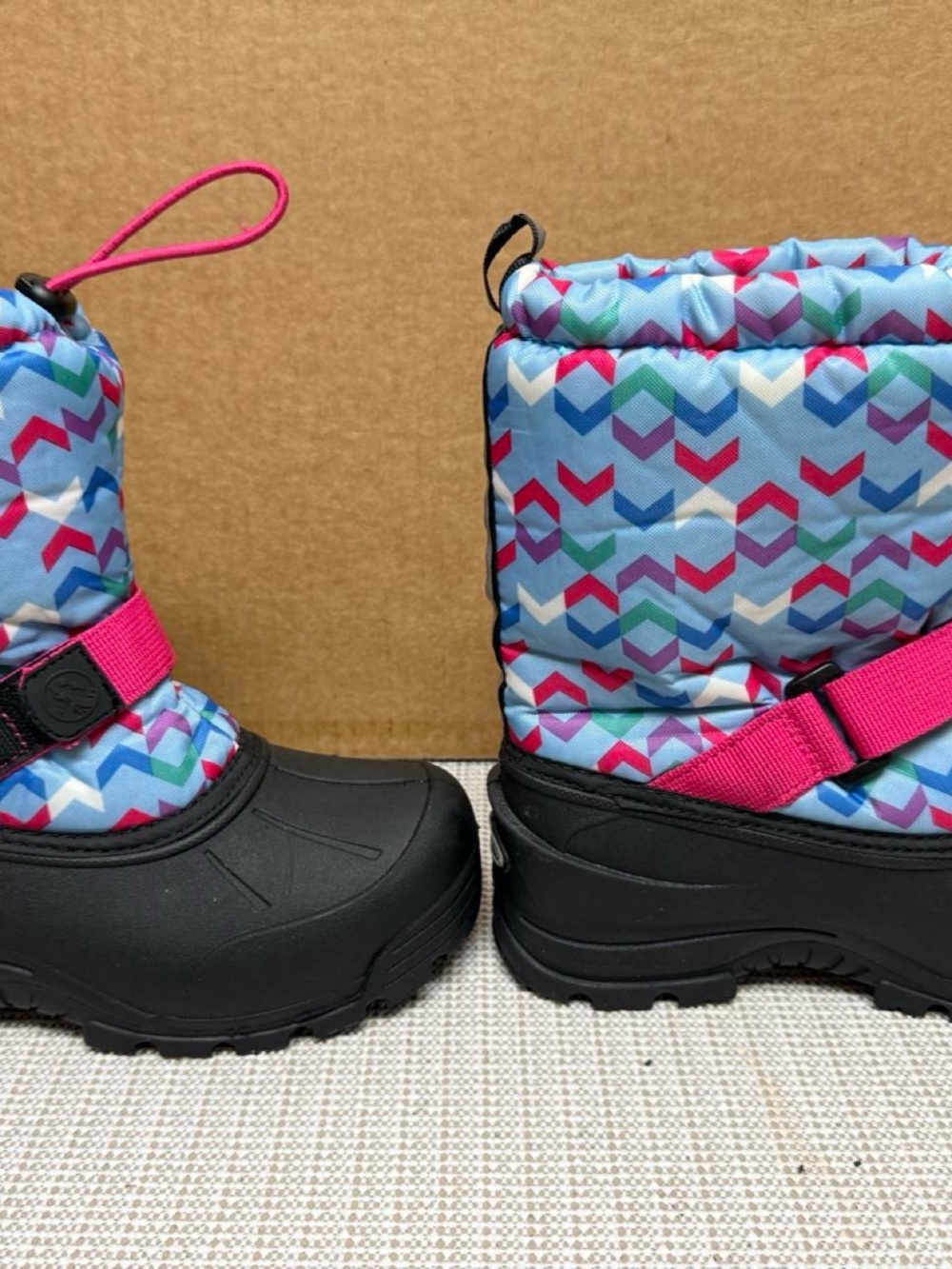 Northside Kids Winter Boots - Blue, Pink & White Geometric
